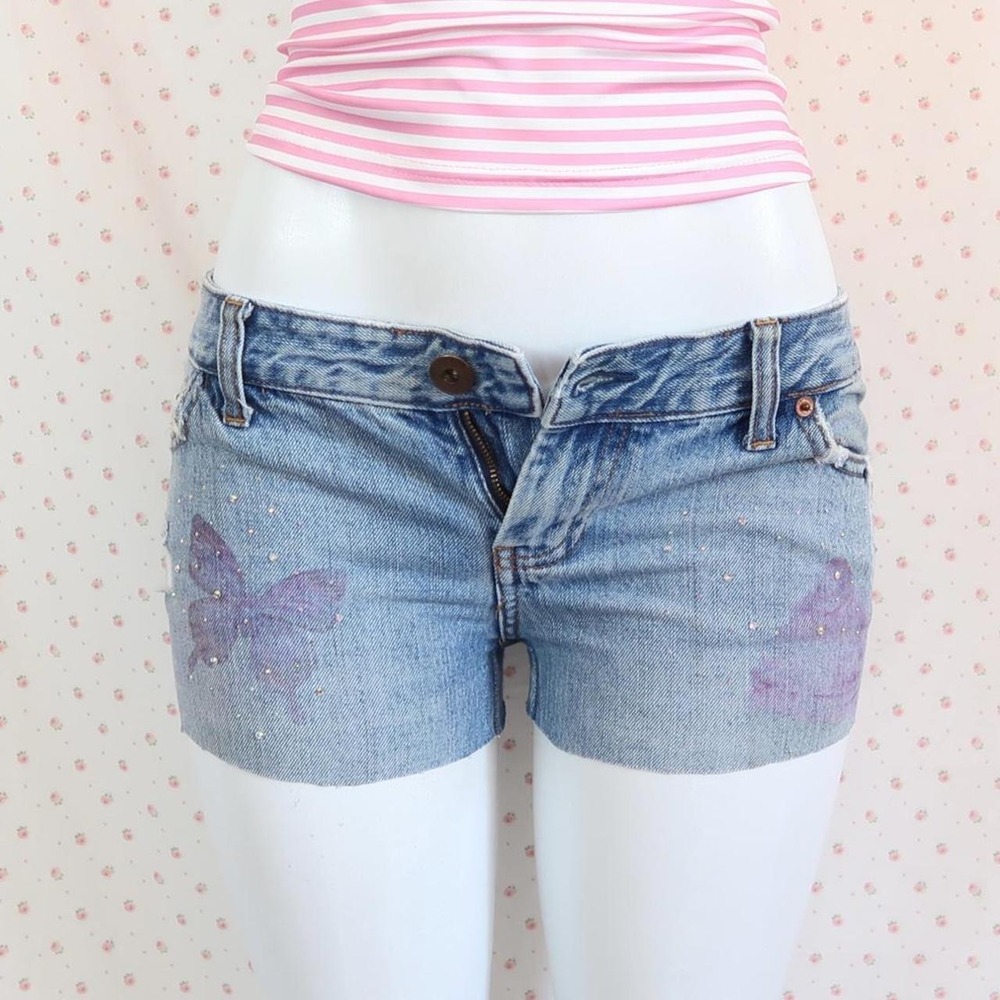 vintage y2k American eagle blue denim shorts